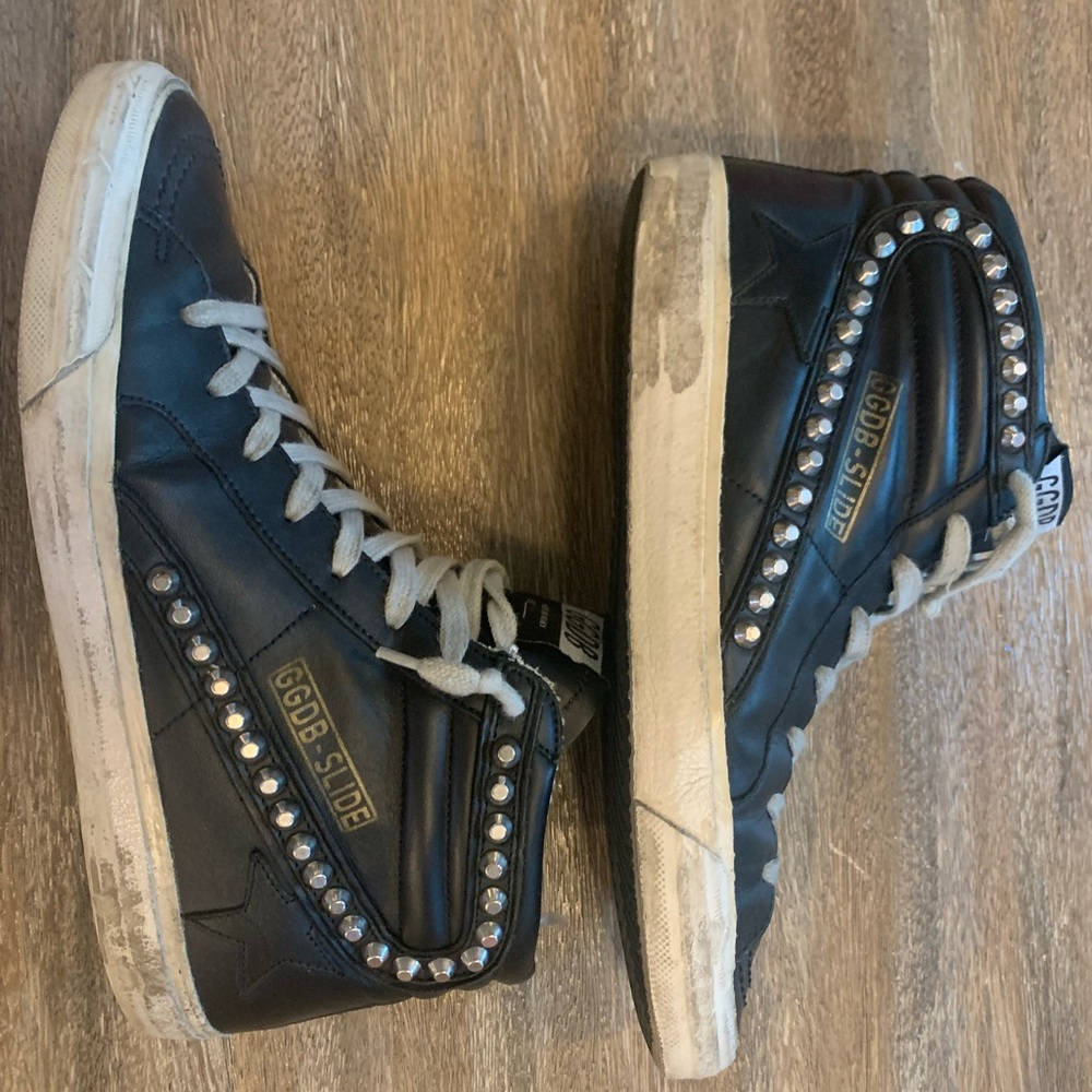 Golden Goose Studded Slides in black Size 39